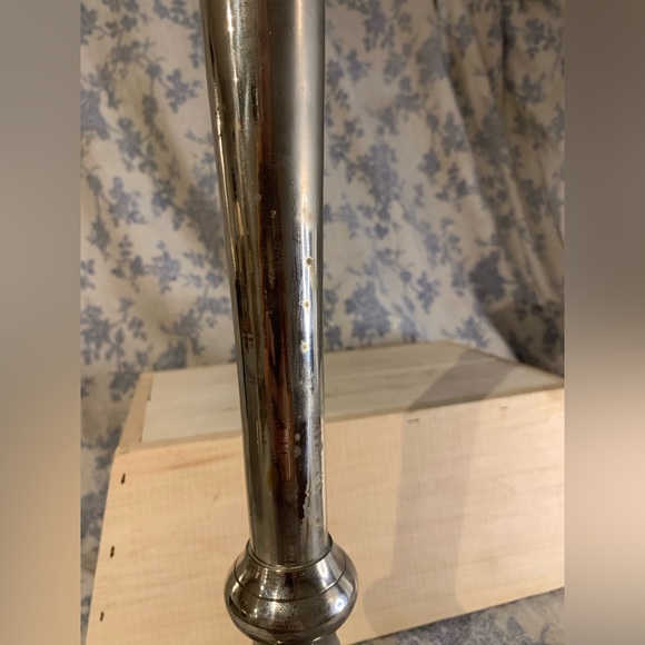 VTG 16" Tall Silver Candlestick with Square Base 2.5lbs - Picture 9 of 10